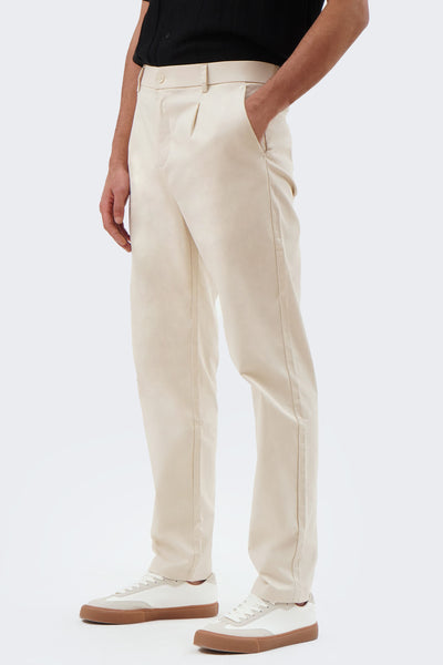 Men's Slim Pull On Trousers with Front Pleats