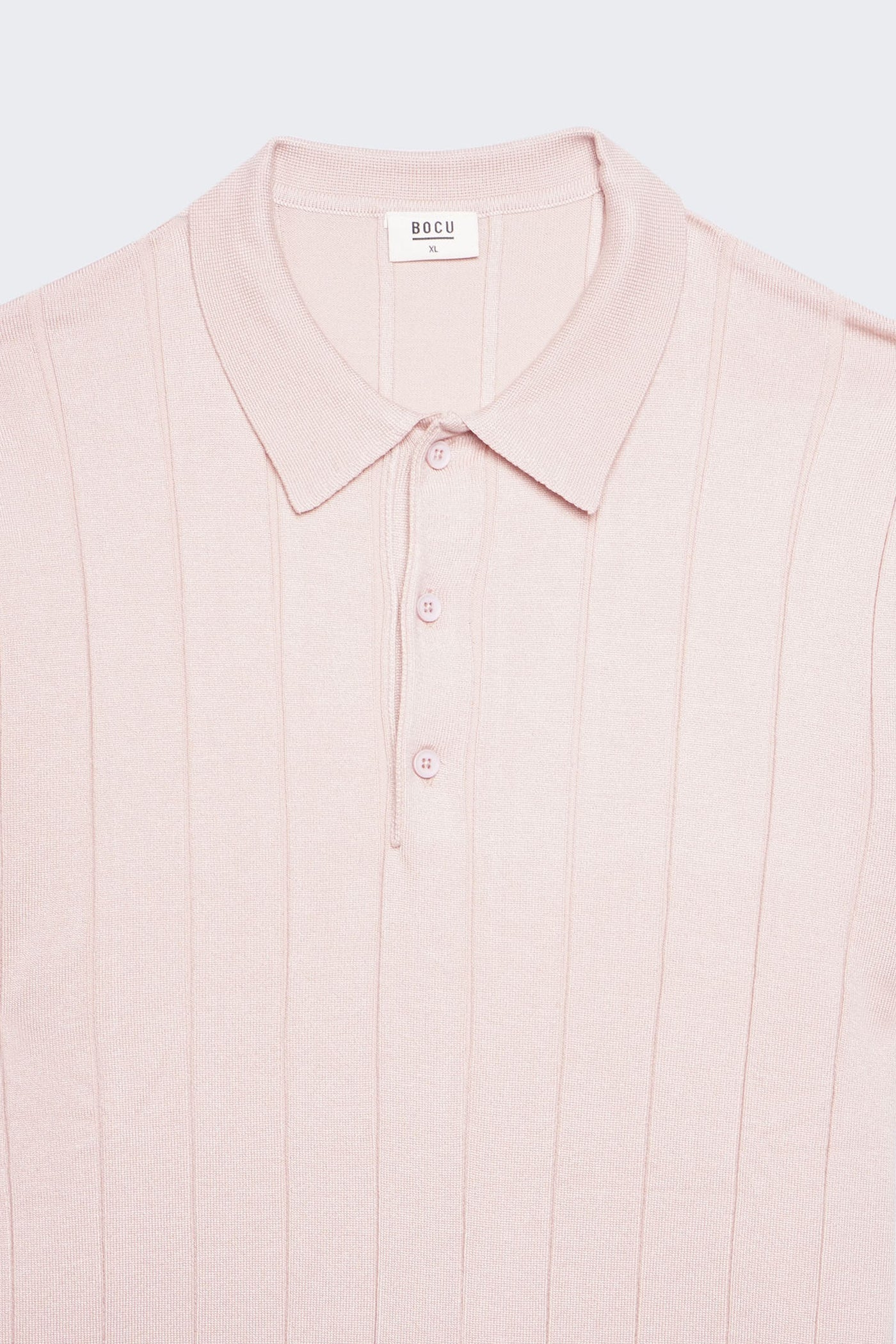 Men's Textured Ribbed Knit Polo with Hem Band - The New Standard