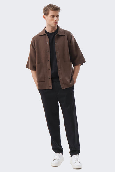 Men's Heavy Knit Shirt with Front Pockets