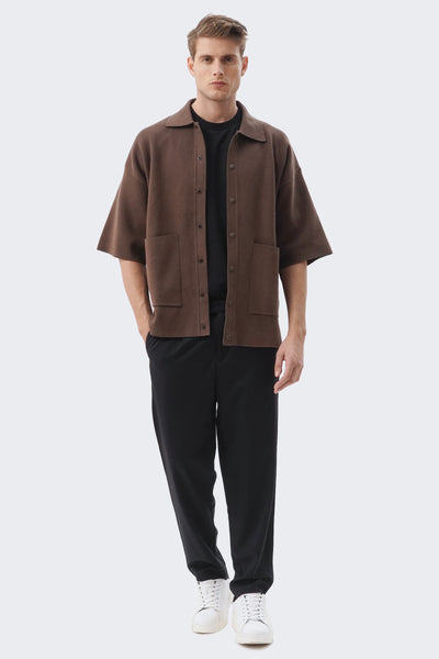 Men's Heavy Knit Shirt with Front Pockets