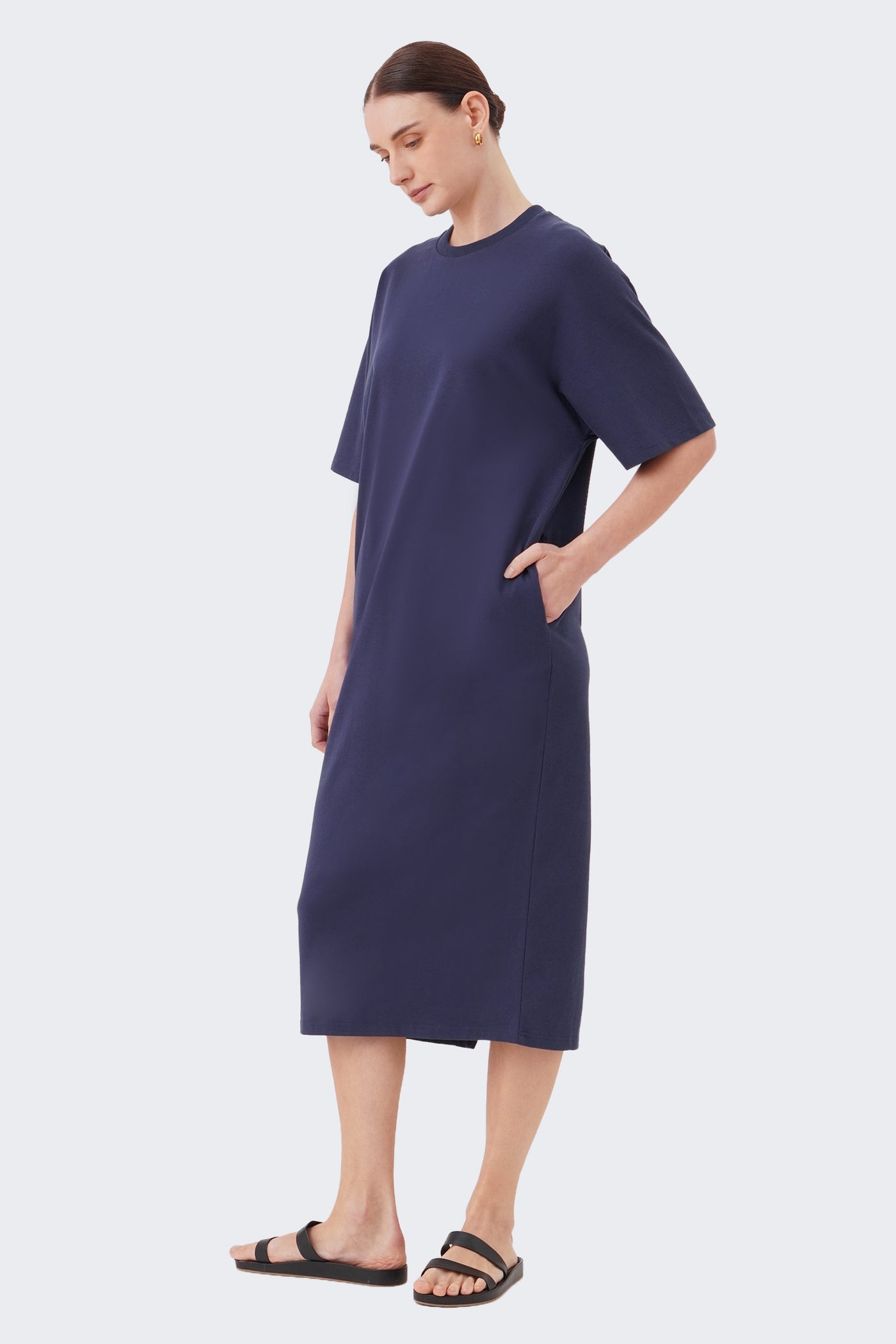 Women's Clean Front T-Shirt Midi Dress - The New Standard