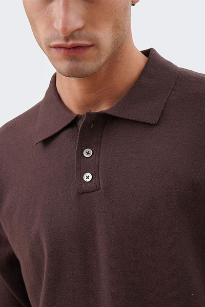 Men's Polo Sweater with Hem Band