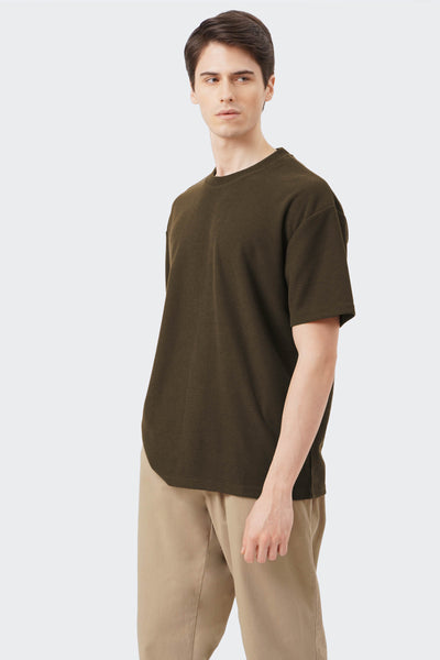 Men's Textured Crew Neck T-Shirt