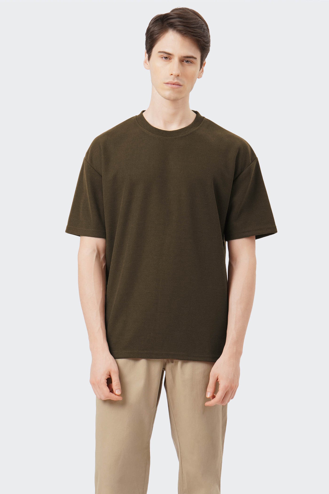 Men's Textured Crew Neck T-Shirt