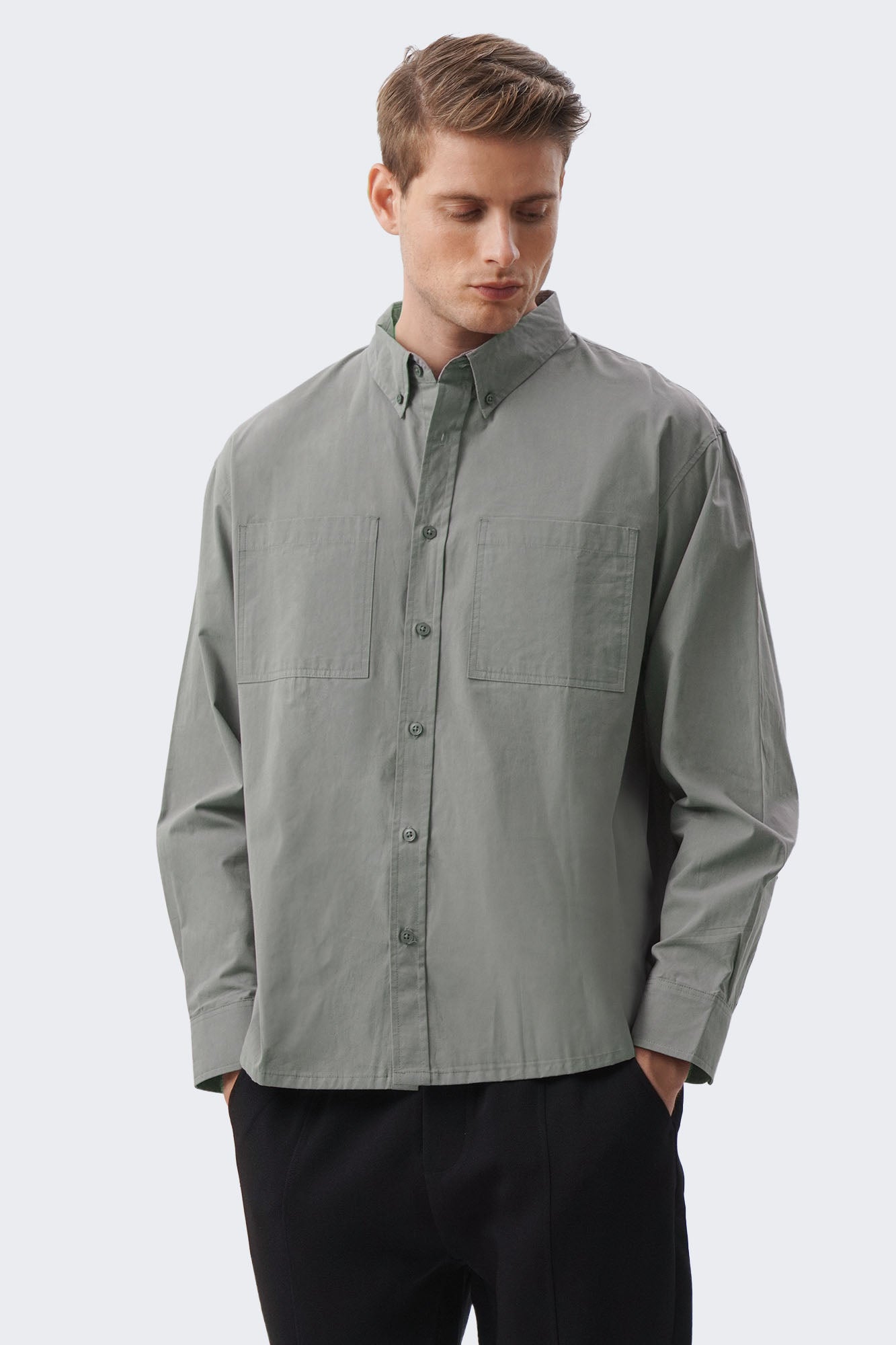 Men's Button Down Shirt with Chest Pockets