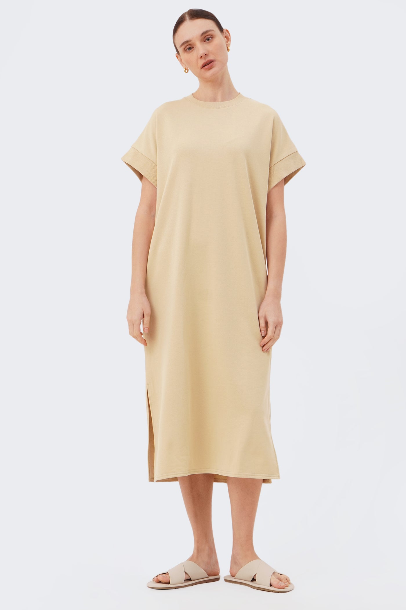 Women's Cozy Terry Midi Dress