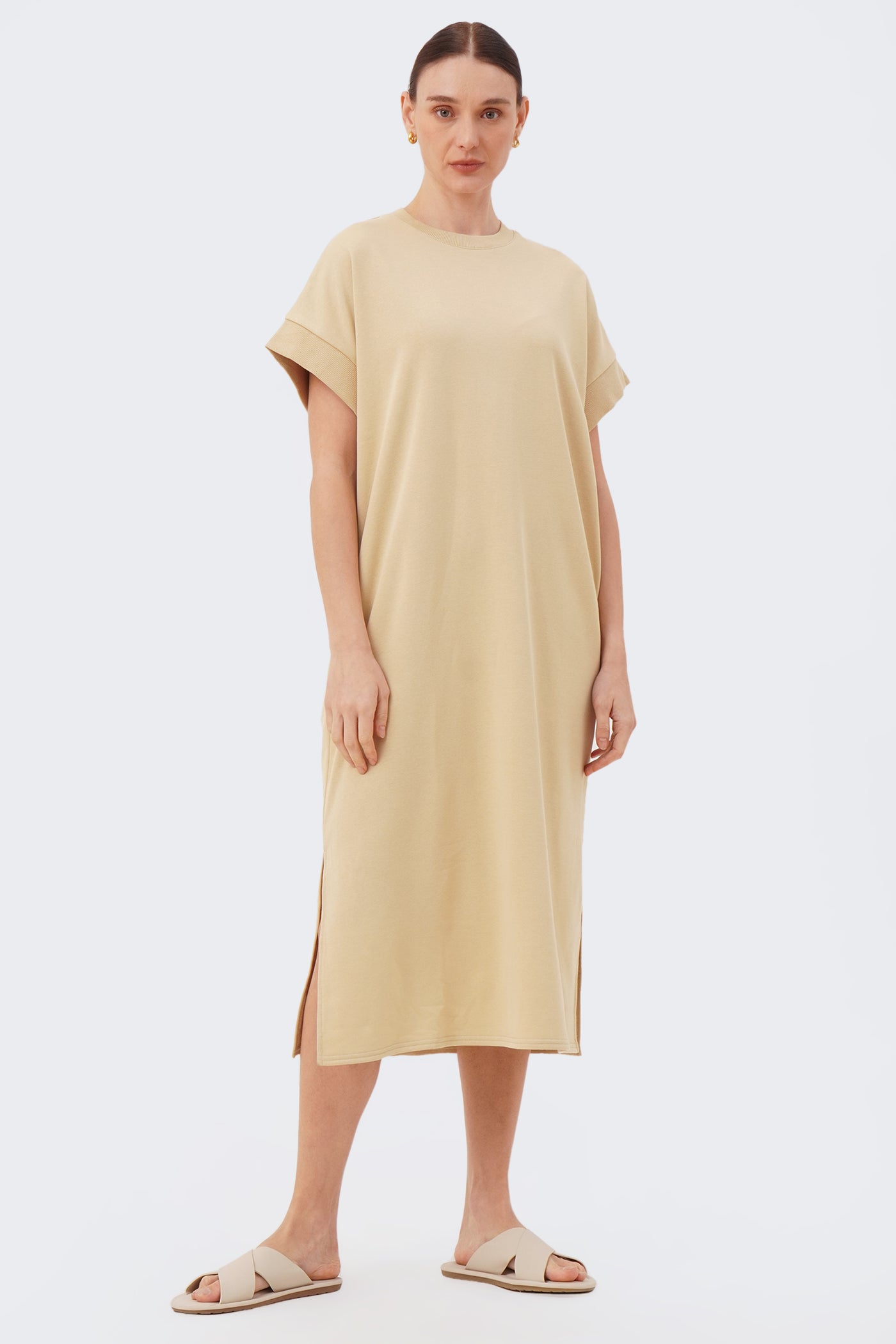 Women's Cozy Terry Midi Dress