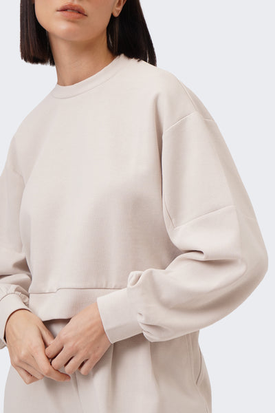 Women's Panel Sleeve Cropped Sweater