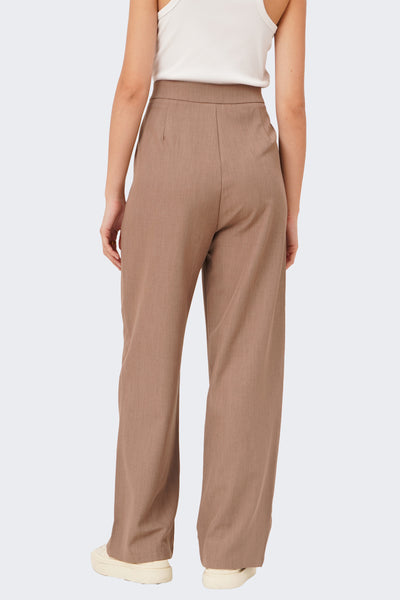 Women's Pintuck Slim Straight Trousers