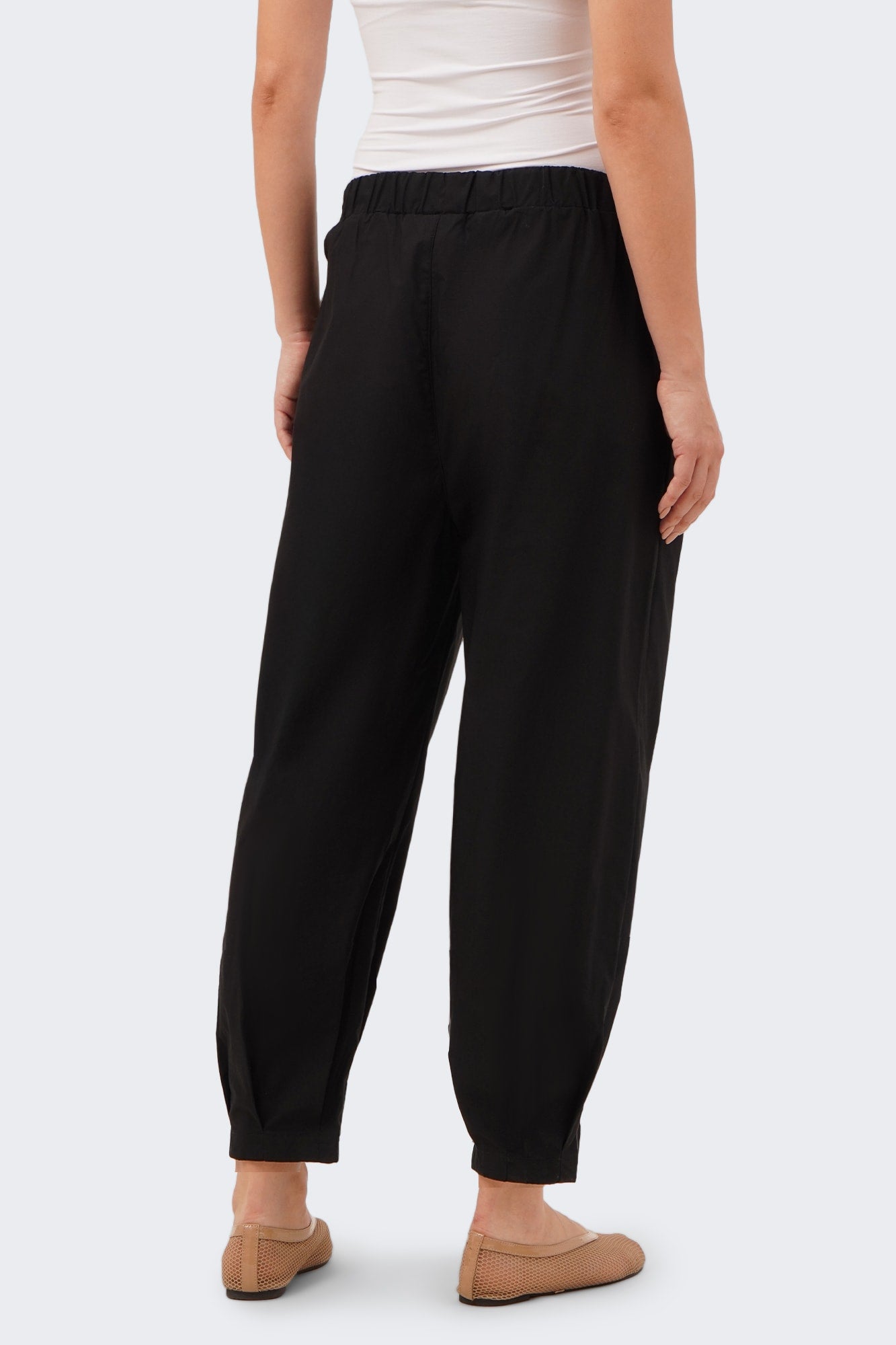 Women's Pull On Pants with Top and Bottom Pleats