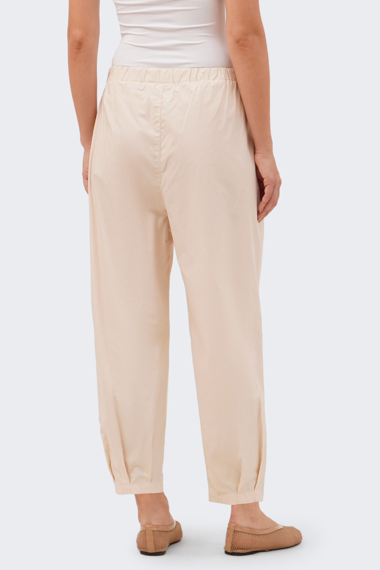 Women's Pull On Pants with Top and Bottom Pleats