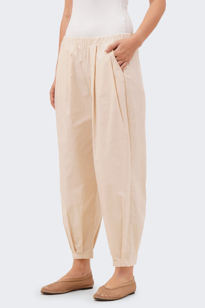 Women's Pull On Pants with Top and Bottom Pleats