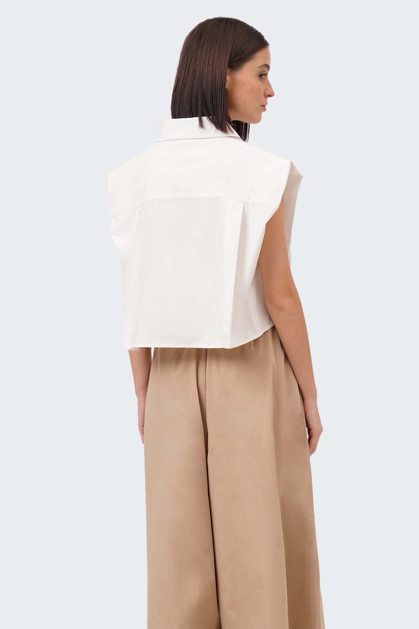 Women's Tucked Shoulder Cropped Shirt