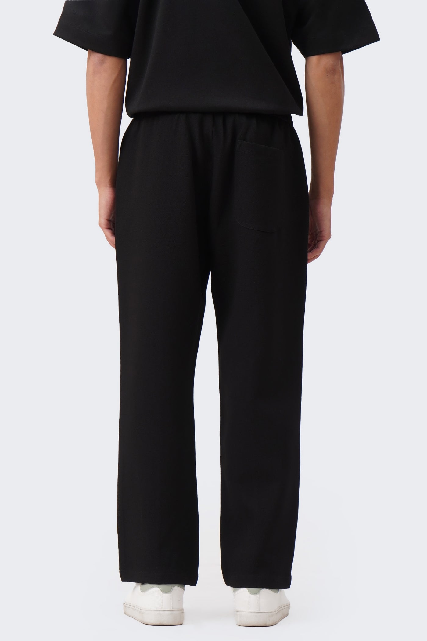 Men's Textured Pintuck Pull On Straight Trousers