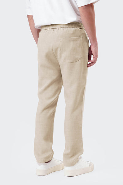 Men's Textured Pintuck Pull On Straight Trousers