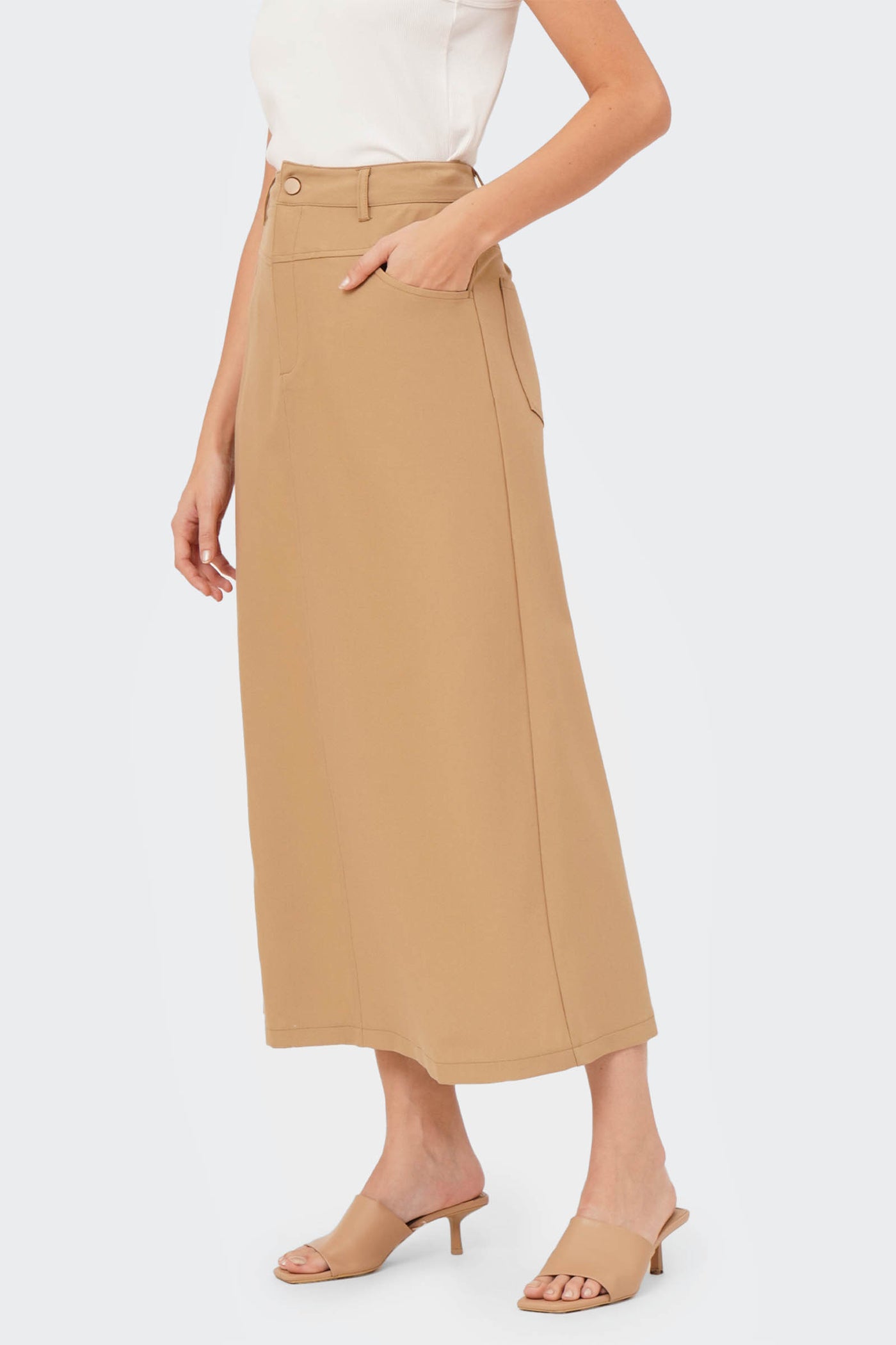 Women's Twill Semi A-Line Yoke Skirt