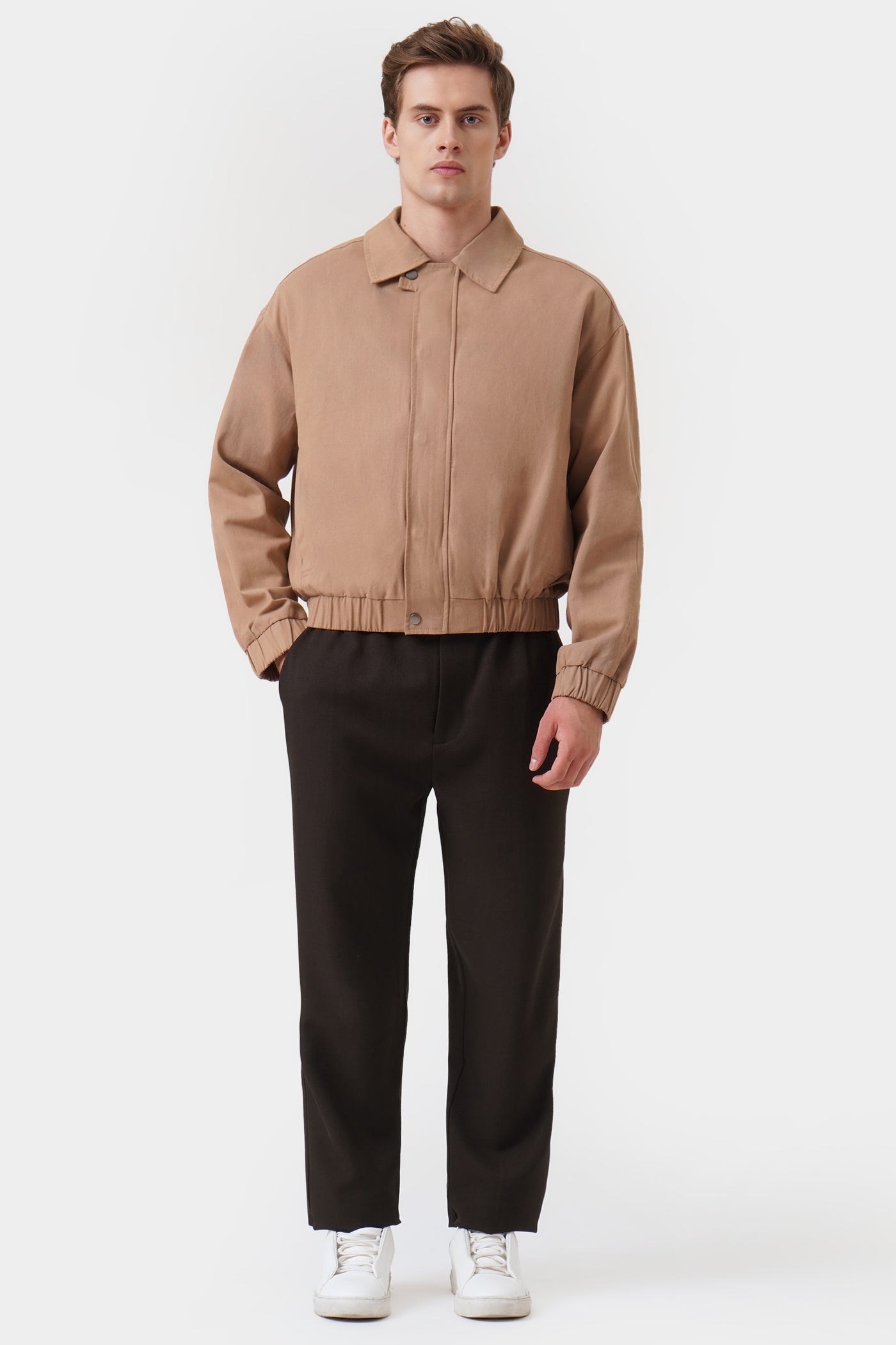 Men's Cropped Back Pleat Jacket