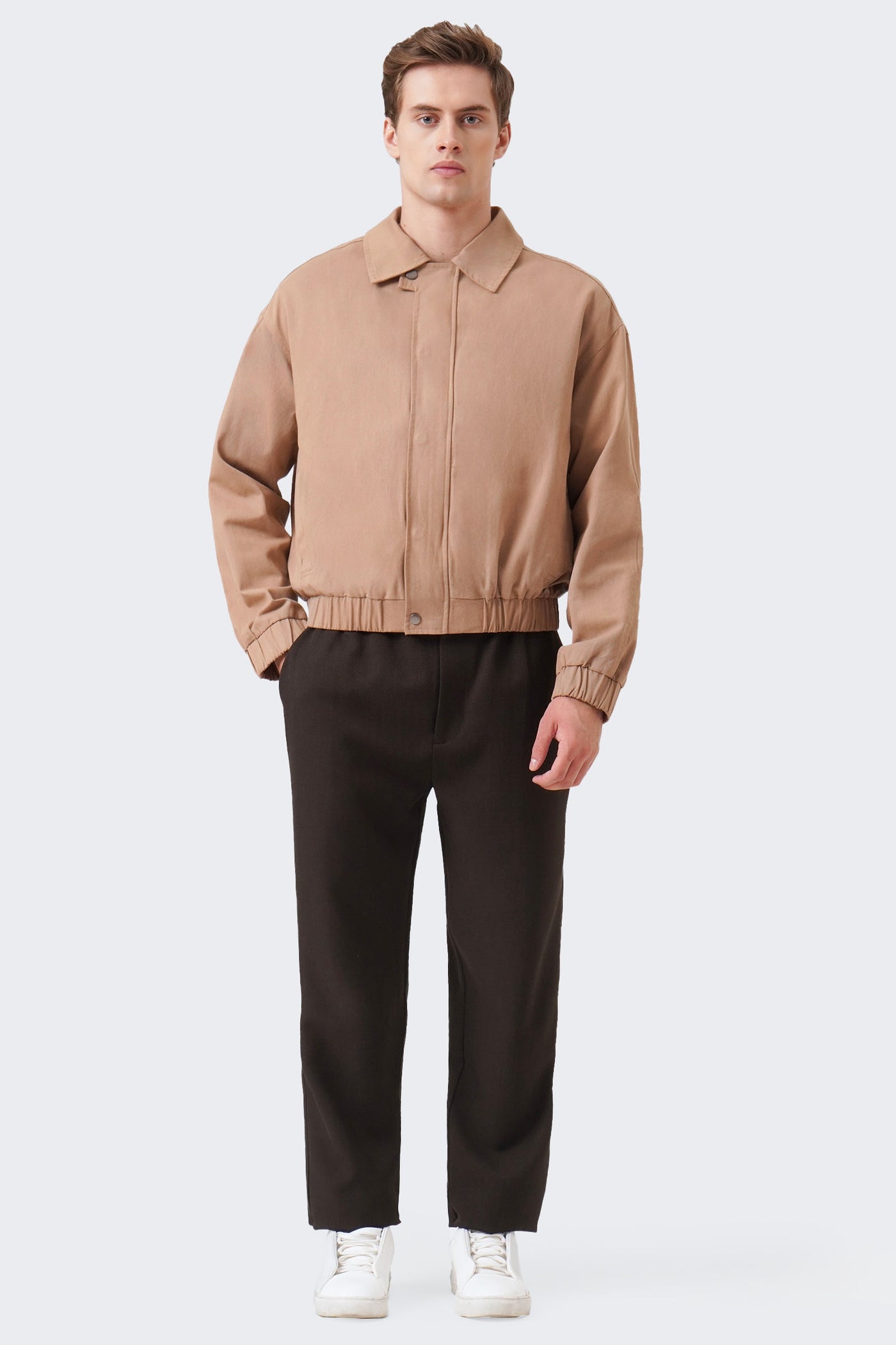 Men's Cropped Back Pleat Jacket