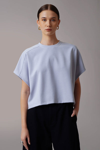 Women's Shoulder Panel Crew T-shirt with Back Yoke Tab