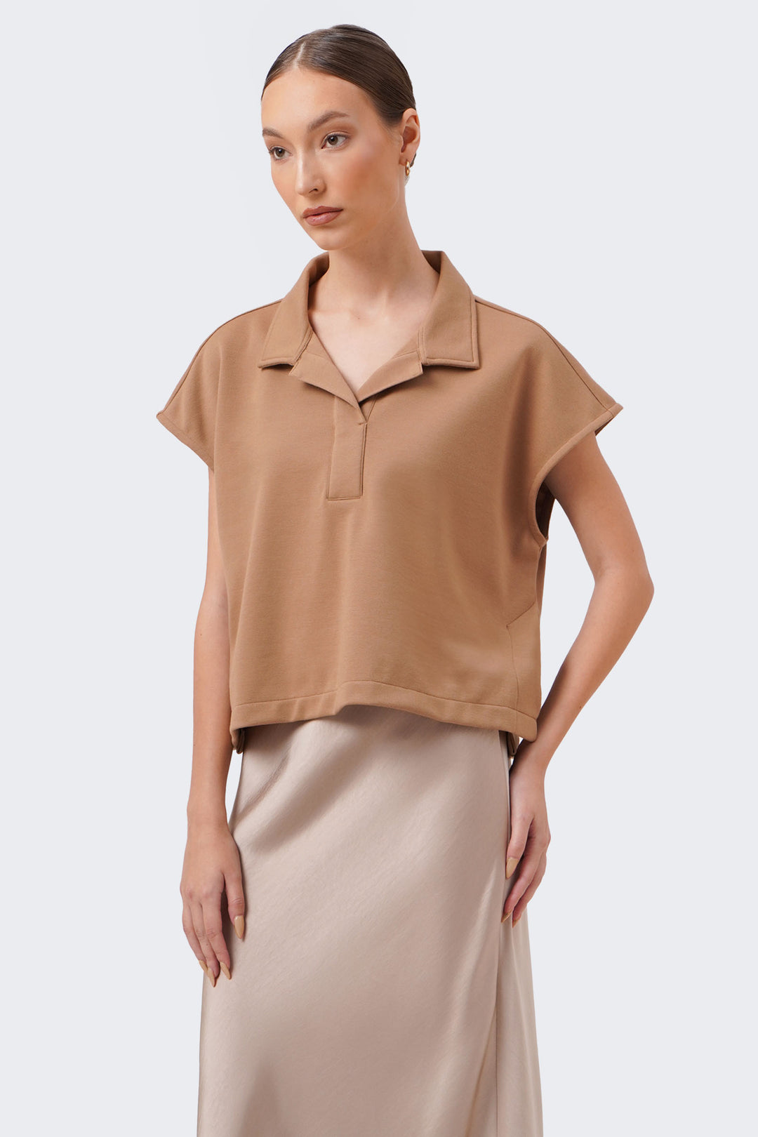Women's Continuous Sleeves Oversized Open Sides Polo – BOCU
