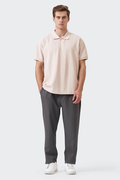 Men's Textured Zip Polo