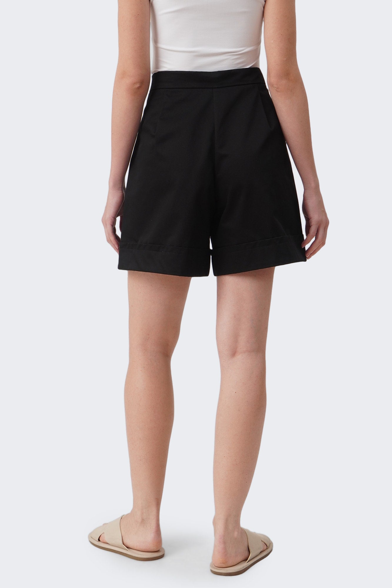 Women's Turn Up Cuffs High-Waisted Shorts