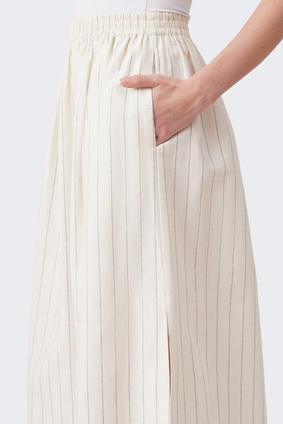 Women's Striped Pull-on A-line Skirt