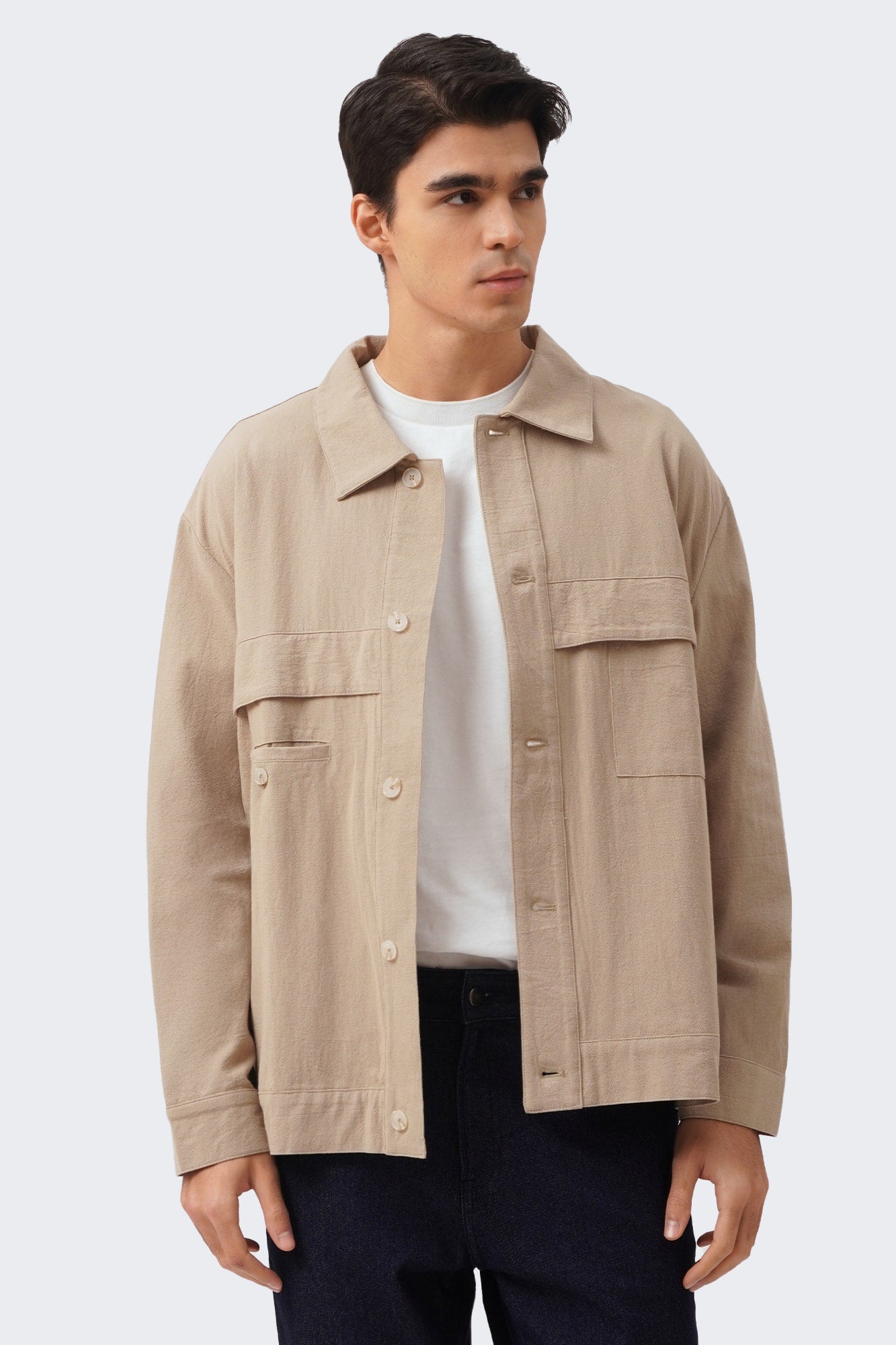 Men's Light Linen Flap Jacket