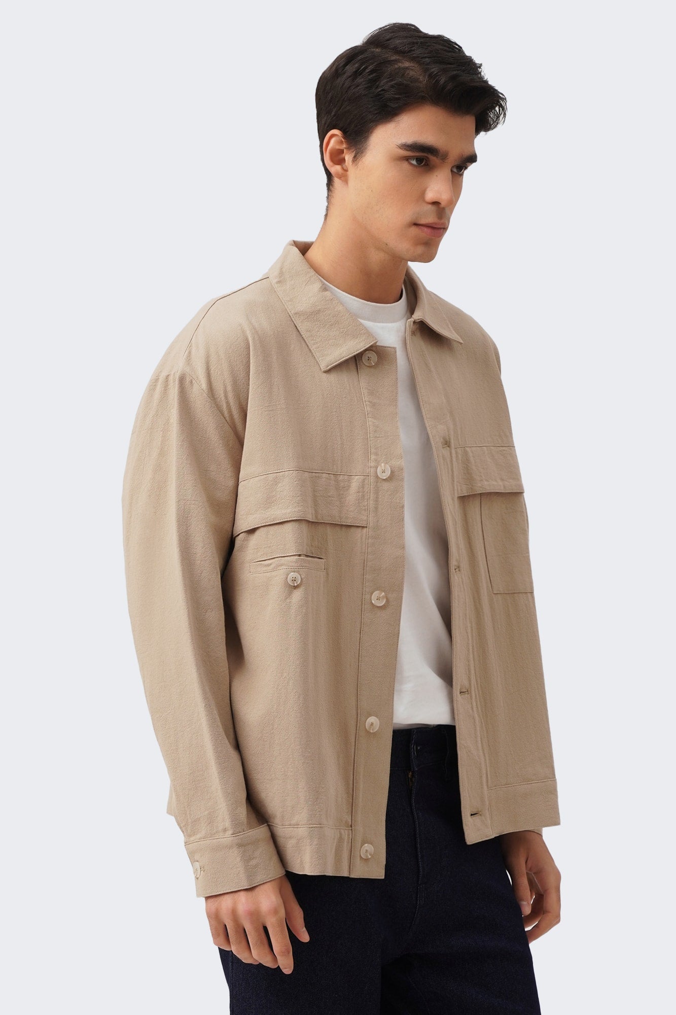 Men's Light Linen Flap Jacket