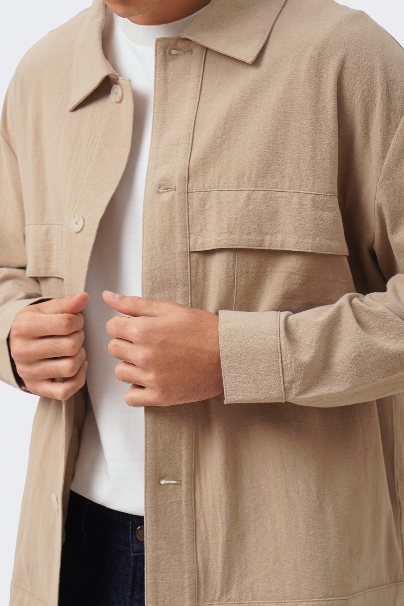 Men's Light Linen Flap Jacket