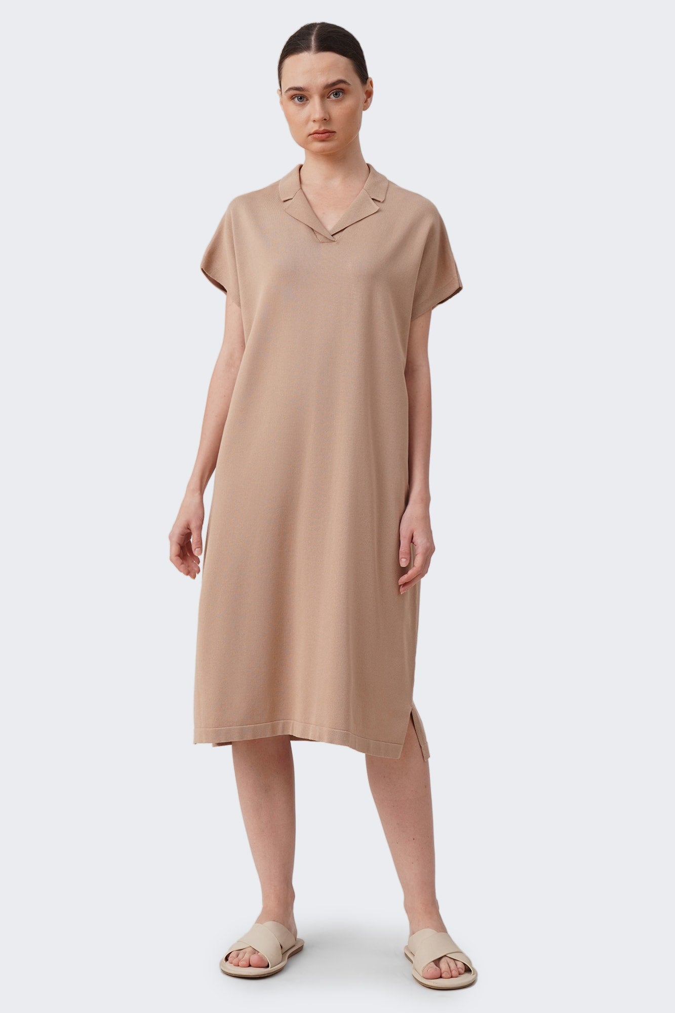 Women's Micro Waffle Notch Polo Dress