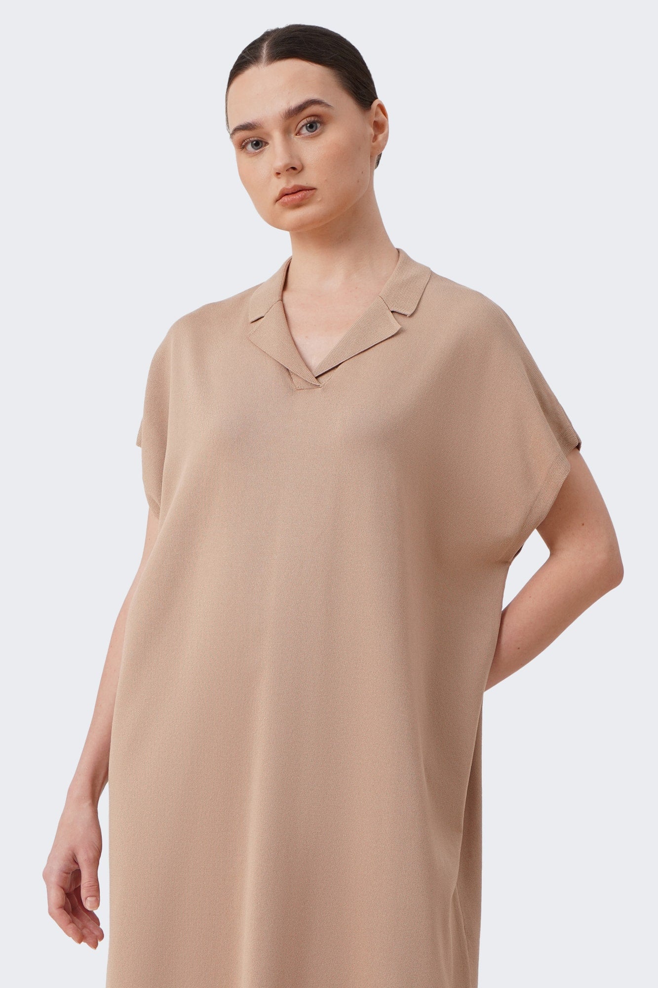 Women's Micro Waffle Notch Polo Dress