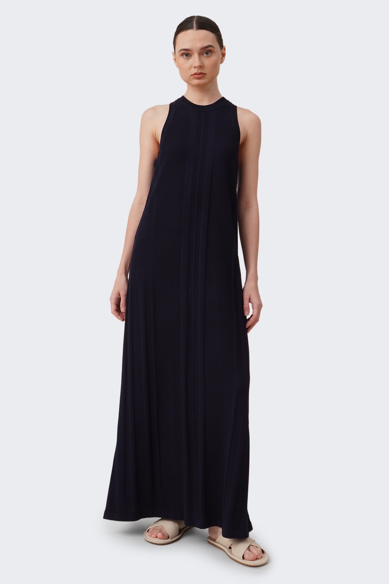 Women's Irregular Stripe Racer Maxi Dress