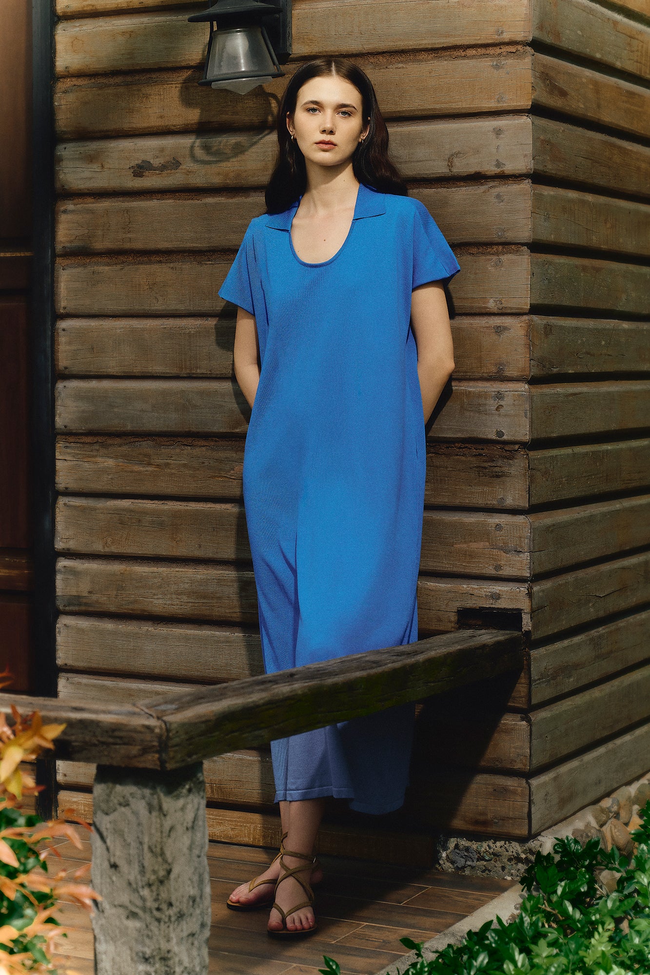 Women's Scoop Neck Maxi Polo Dress