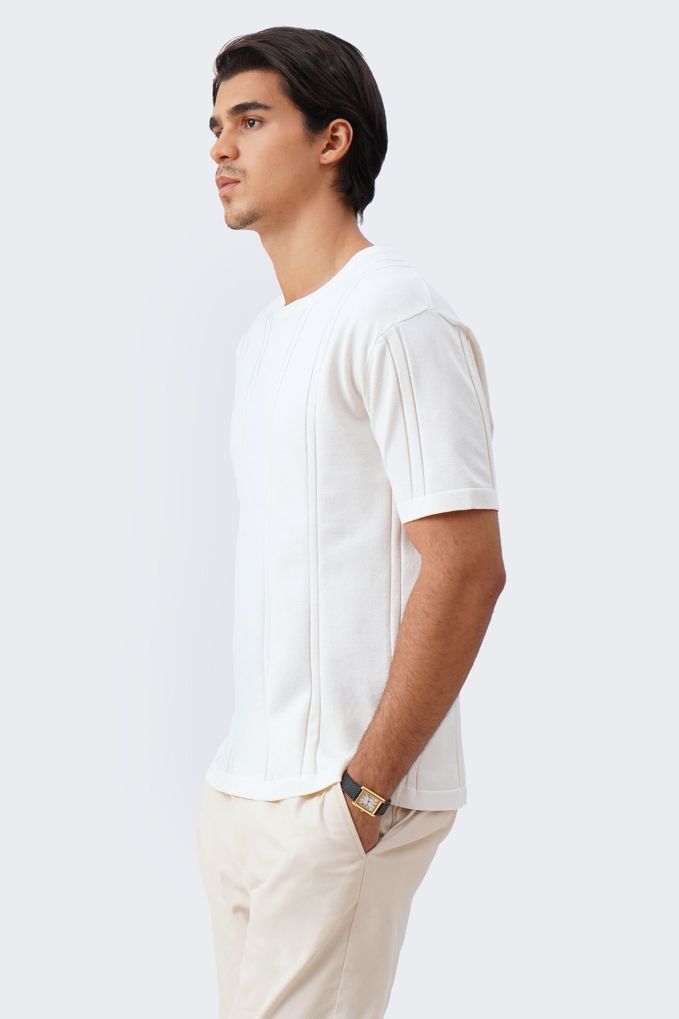 Men's Irregular Knit T-Shirt