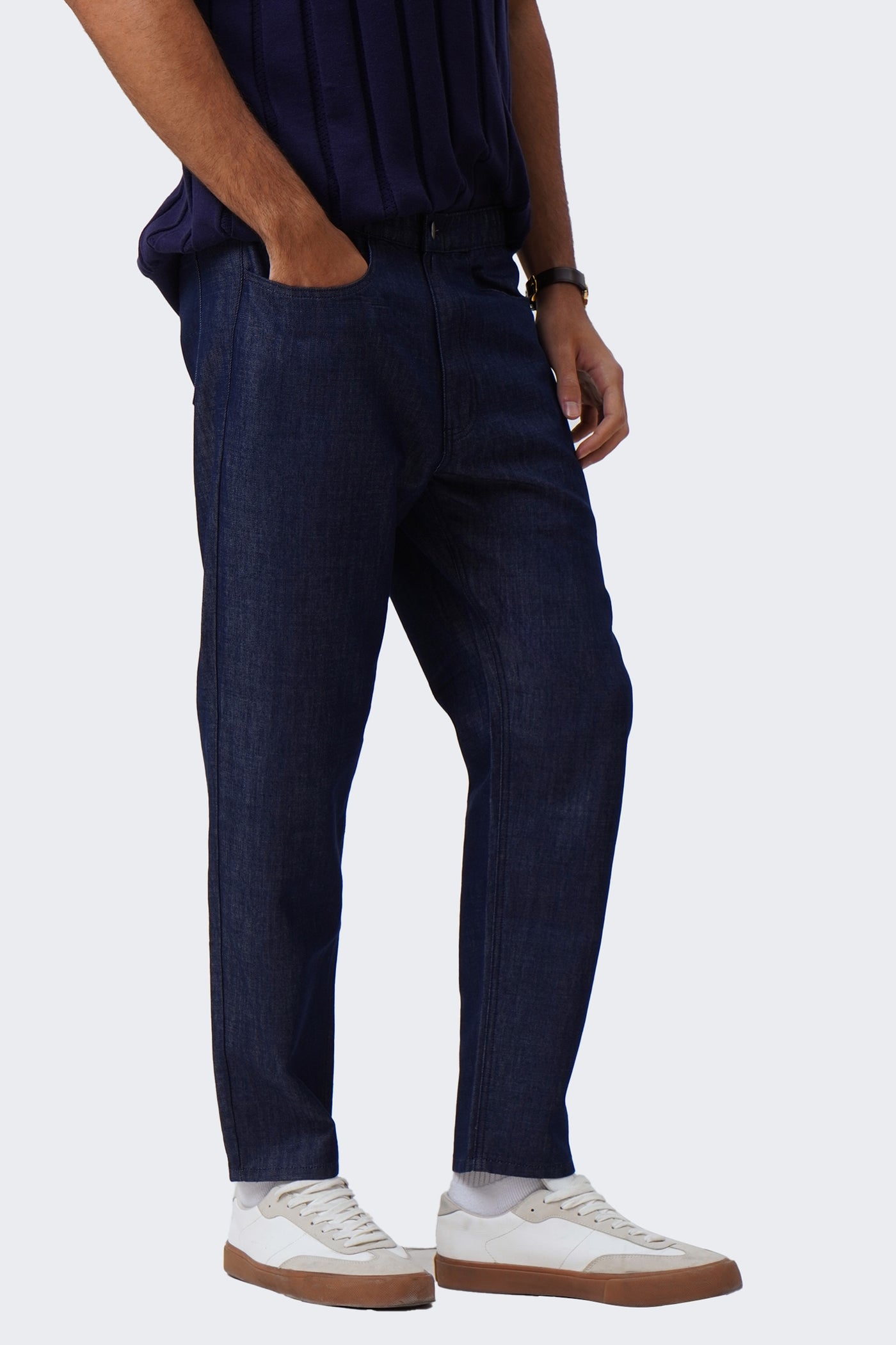 Men's Garter Waist Slim Denim Pants
