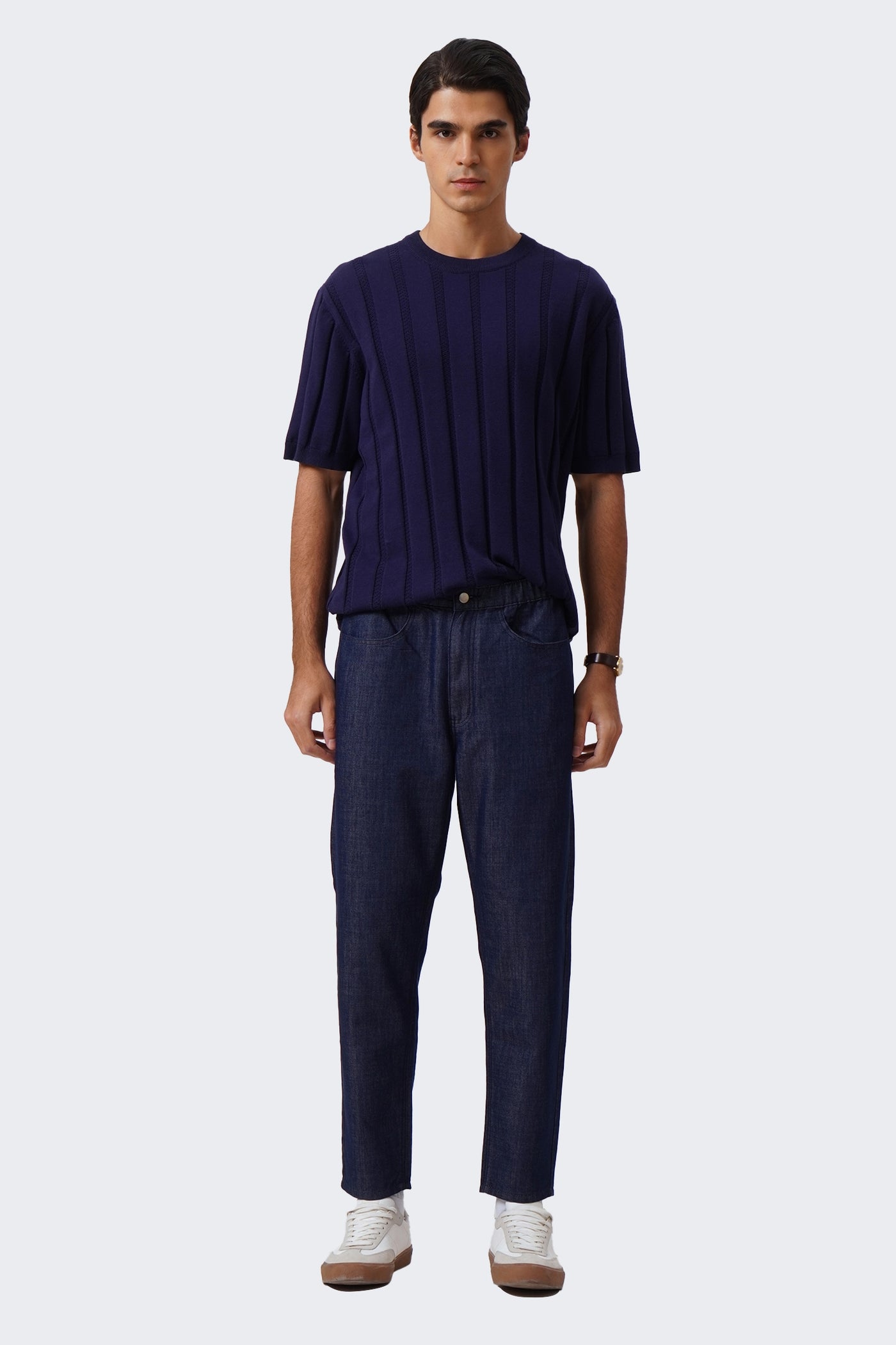Men's Garter Waist Slim Denim Pants