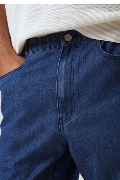 Men's Garter Waist Slim Denim Pants