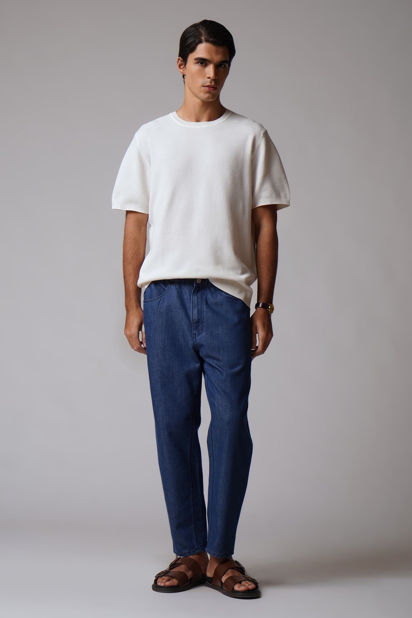 Men's Garter Waist Slim Denim Pants