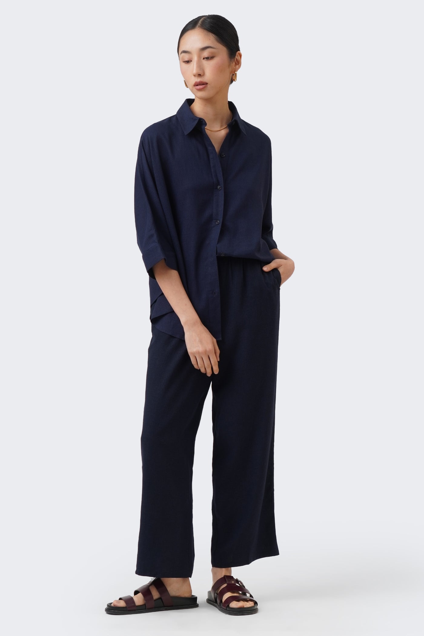 Women's Pull Up Linen Culottes