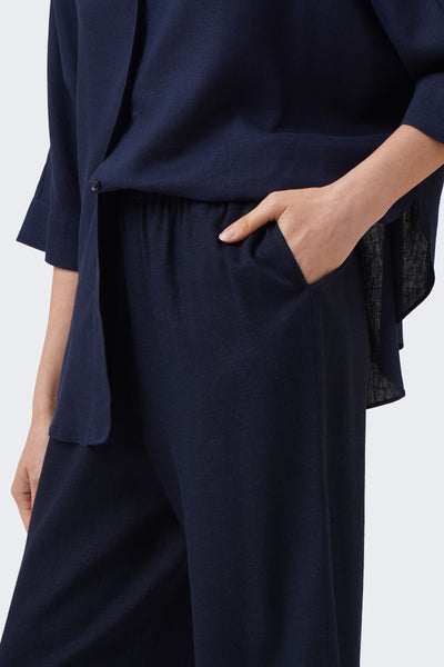 Women's Pull Up Linen Culottes