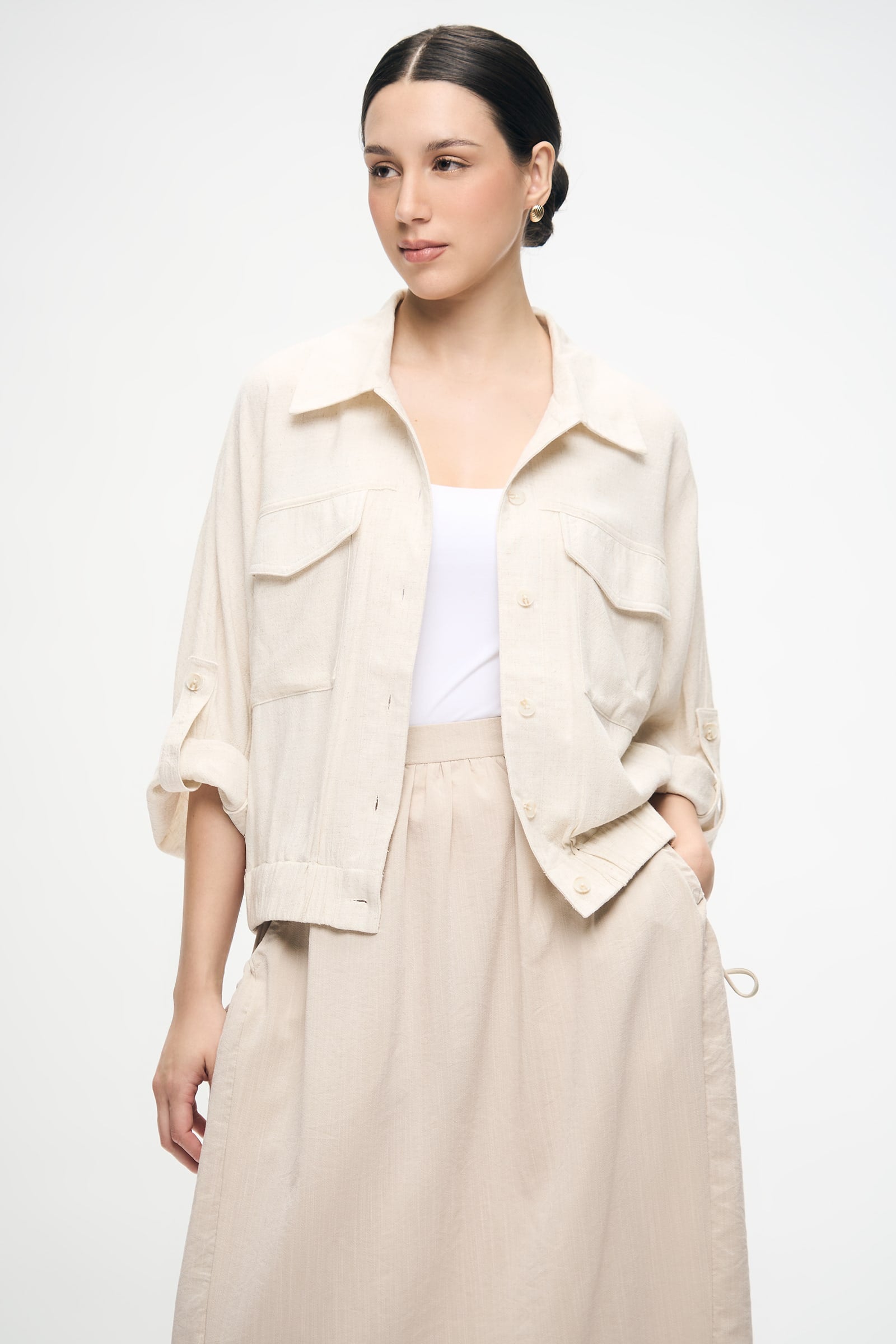 Women's Utilitarian Light Linen Jacket – BOCU Lifestyle