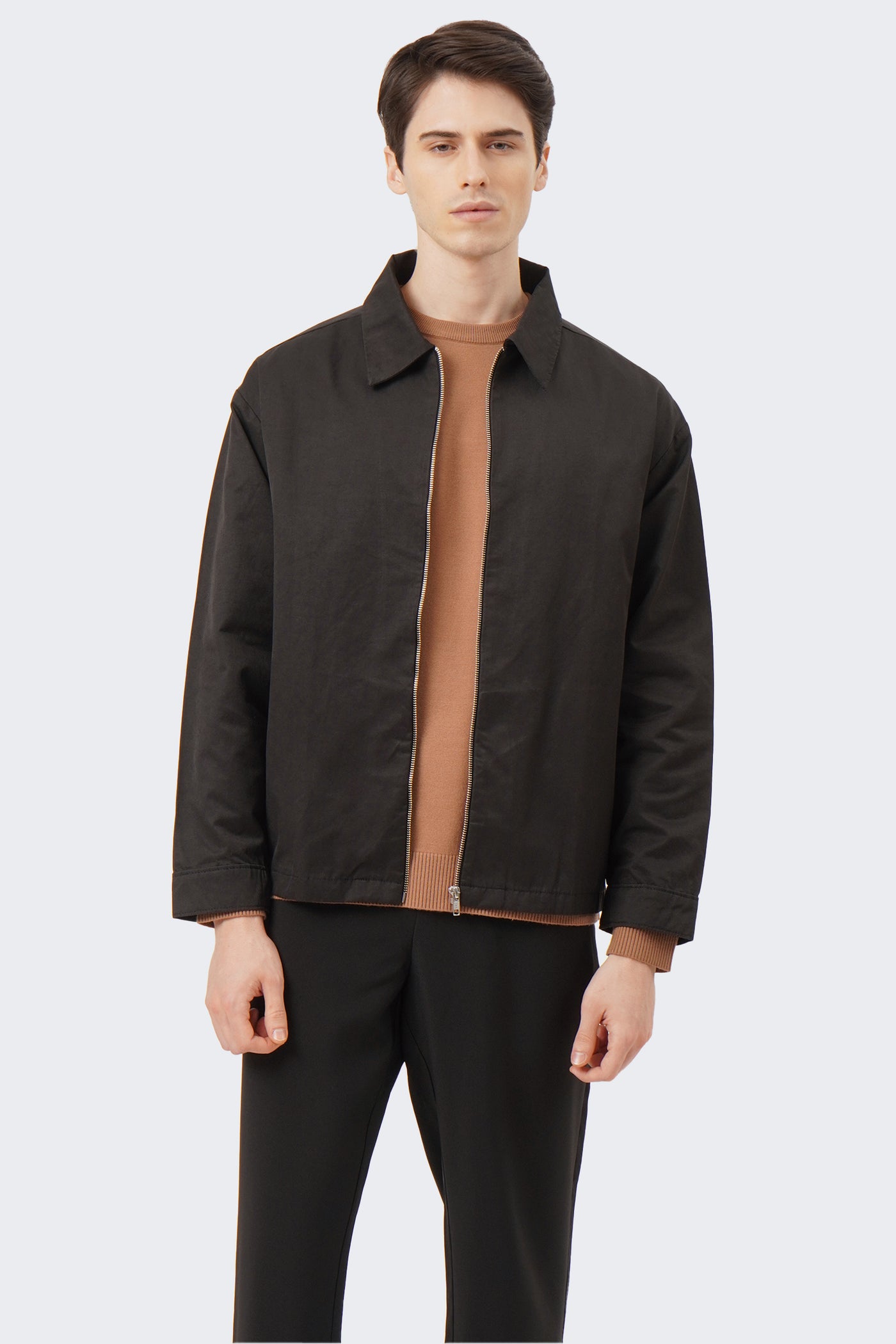 Men's Pointed Collared Zip Up Jacket